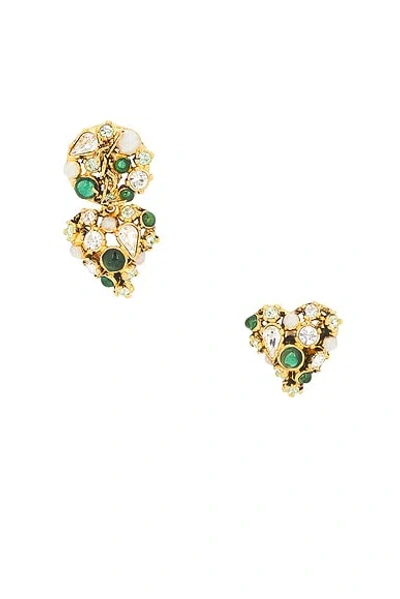 Saint Laurent Ysl Asymmetric Fetiche Earrings In Gold
