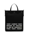 Saint Laurent Classic Black Canvas Tote Handbag For Men In Black Ceram Soft