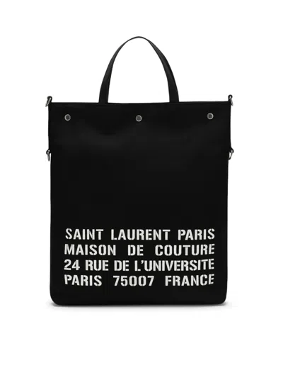 Saint Laurent Ysl Bag Rg Tote Ns W In Black Ceram Soft