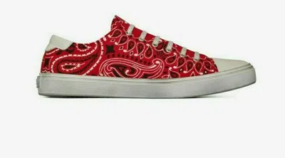 Pre-owned Saint Laurent Ysl Bedford Bandana Sneakers Shoes Trainers 35 In Red