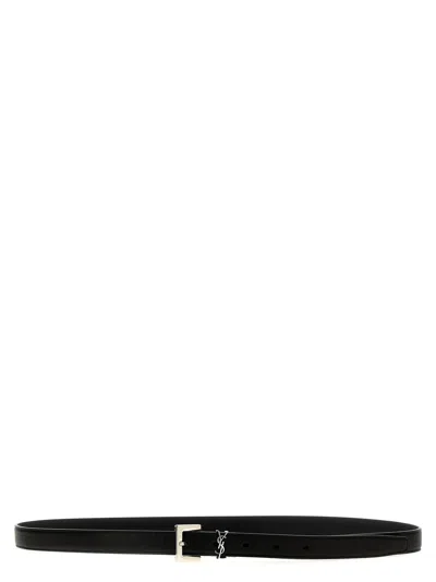 Saint Laurent Cassandre Belt In Black