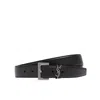 Saint Laurent 20mm Monogram Leather Belt In Black