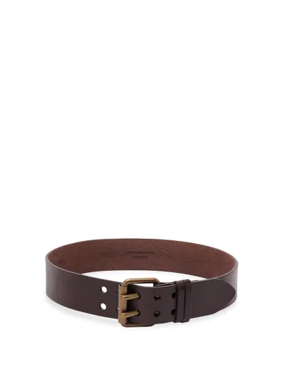 Saint Laurent `ysl` Belt In Brown