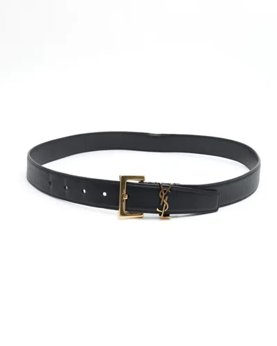 Saint Laurent Ysl Belt, Size 80 In Black