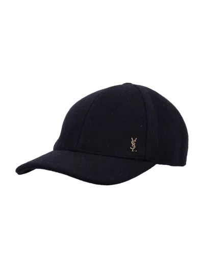 Saint Laurent Ysl Black Baseball Cap
