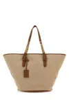 Saint Laurent Borsa Shopping Panier In Tela Cappuccino Donna