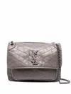 Saint Laurent Ysl Bo Mng Niki M Tufo Naturel In Grey Kaki