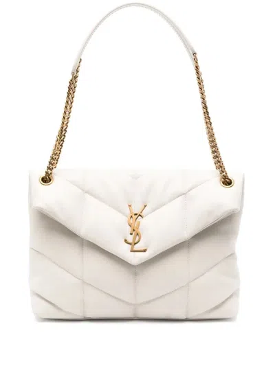 Saint Laurent Ysl Bo Mng Puffer M In White