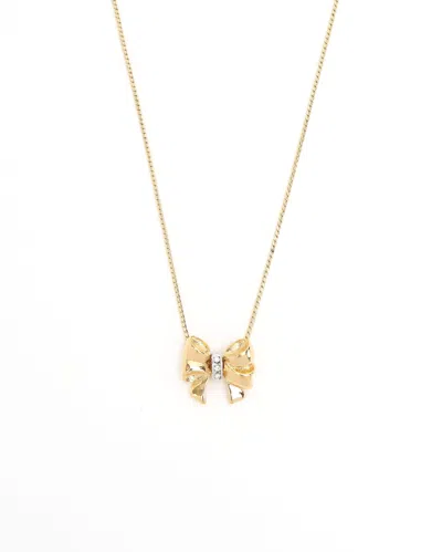 Saint Laurent Ysl Bow Necklace In Red
