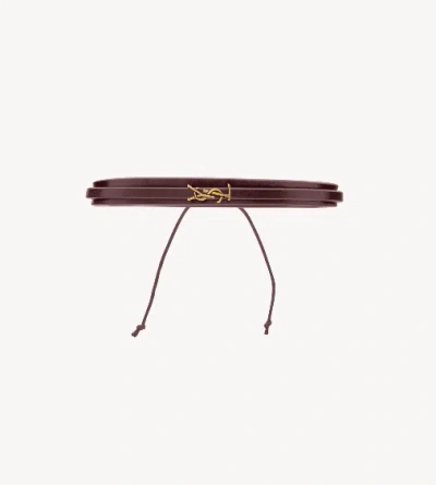 Saint Laurent Ysl Bracciale W Misfits/cord In Brown