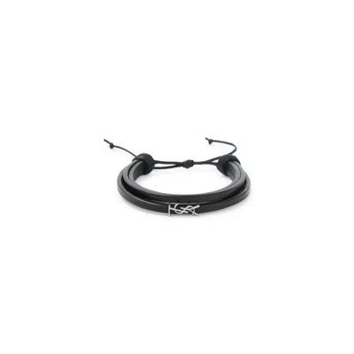 Saint Laurent Ysl Bracelet In Black