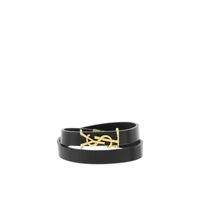 Saint Laurent Ysl Bracelet In Black