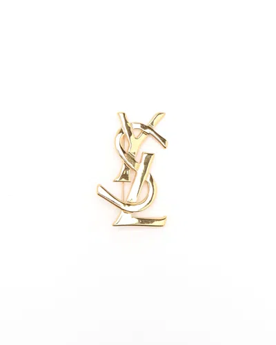 Saint Laurent Ysl Brooch In Gold