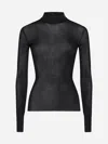 Saint Laurent Ysl Brooch Silk Top In Black