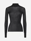 Saint Laurent Ysl Brooch Silk Top In Nero