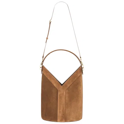 Pre-owned Saint Laurent Ysl Bucket Top Handle 'orange Caramel Cognac' | Tan | Women's Size Onesize In Brown