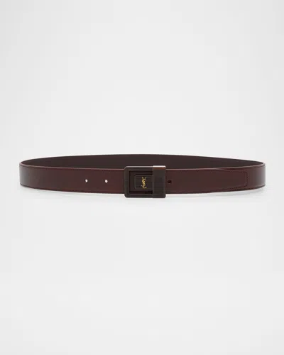 Saint Laurent Ysl Buckle Leather Belt