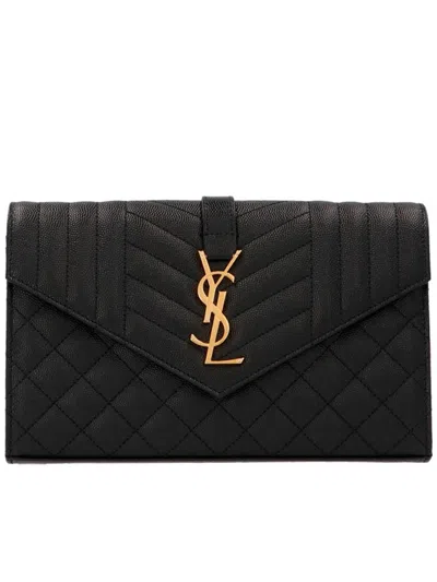 Saint Laurent Ysl C Wallet In Black