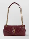 Saint Laurent Calypso Small Ysl Shoulder Bag In Smooth Padded Leather In Orange
