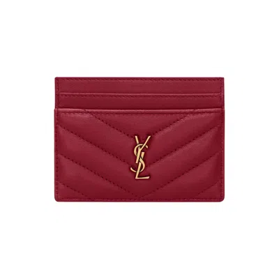 Pre-owned Saint Laurent Ysl Card Case 'carmine Red' | Women's Size Onesize