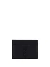 Saint Laurent Ysl Card Holder In Nero