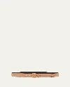 Saint Laurent Ysl Cassandre Leather Belt In Vintage Brown Gold