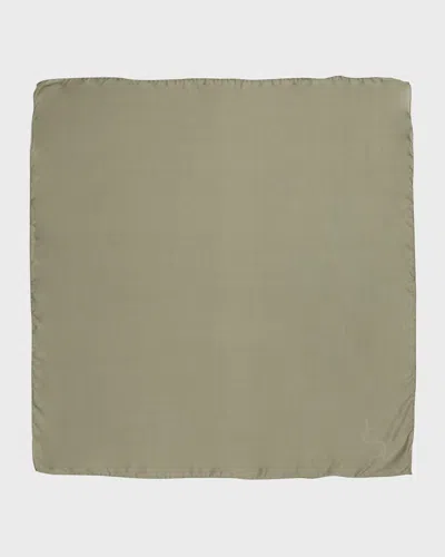 Saint Laurent Ysl Charmeuse Silk Scarf In Green
