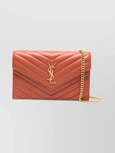 Saint Laurent Ysl Chevron Quilted Chain Strap Purse