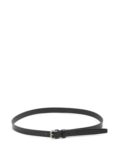 Saint Laurent Ysl Cintura Abrasivato Oxford In Black