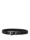 Saint Laurent Black Buckle Solid Belt In Black