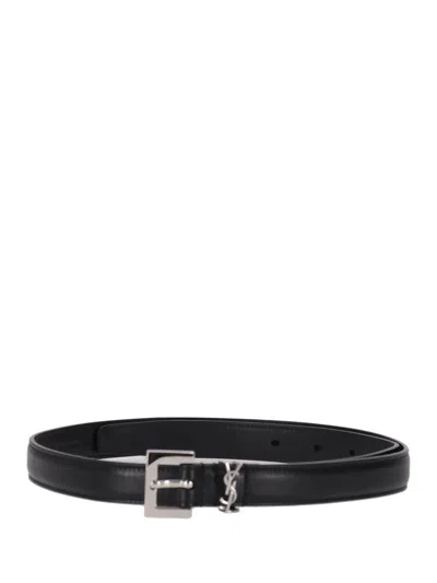 Saint Laurent Ysl Cintura Box Laqu In Black