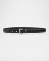 Saint Laurent Ysl Cintura Box Leather Belt In 1000 Black