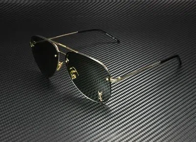 Pre-owned Saint Laurent Ysl Classic 11 M 003 Shiny Gold Solid Green 59mm Unisex Sunglasses