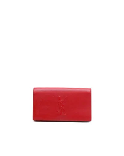 Saint Laurent Ysl Clutch Bag In Red