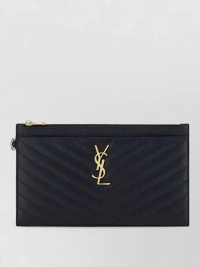 Saint Laurent Ysl Clutch Chevron Gold Tone Hardware