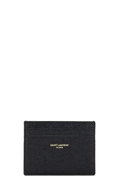Saint Laurent Ysl Credit Card Case In Nero