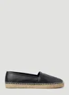 Saint Laurent Logo-embossed Leather Espadrilles In Black