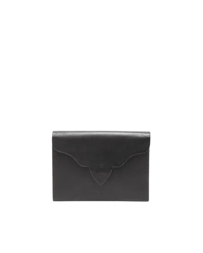 Saint Laurent Ysl Envelop Clutch Bag In Black