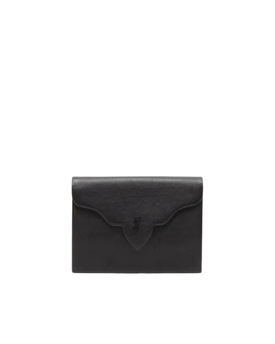 Saint Laurent Ysl Envelop Clutch Bag In Black