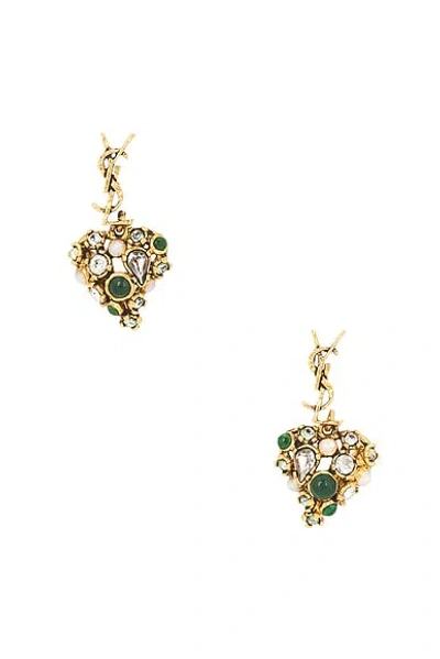Saint Laurent Ysl Fetiche Earrings In Gold
