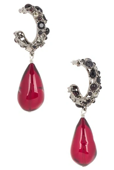Saint Laurent Ysl Fetiche Hoop & Drop Earrings In Silver