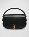 Saint Laurent Mini Leather Voltaire Shoulder Handbag In Black