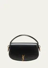 Saint Laurent Ysl Flap Crossbody Bag In Leather In Black