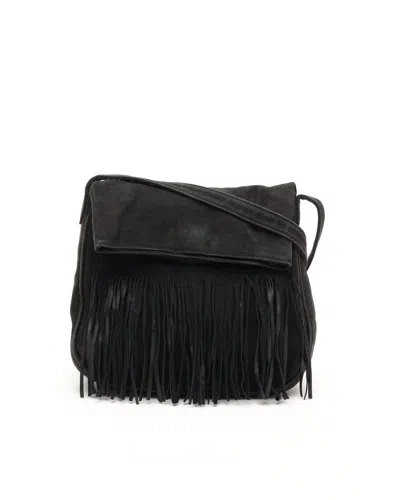Saint Laurent Ysl Fringe Bag In Black
