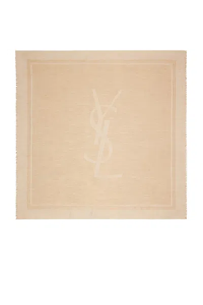 Saint Laurent Ysl Grand Carre Scarf In Orange