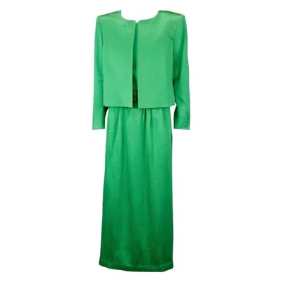 Pre-owned Saint Laurent Ysl Haute Couture Jade Green Suit
