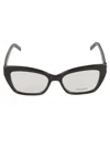 Saint Laurent Ysl Hinge Butterfly Frame Glasses In Black/transparent