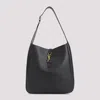 Saint Laurent Le 5a7 Large Ysl Shoulder Hobo Bag In Smooth Leather In Black