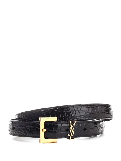 Saint Laurent Ysl Logo Belt Belts Black