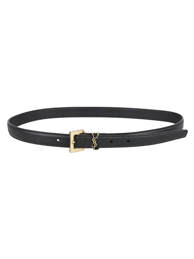 Saint Laurent Ysl Logo Belt In Black